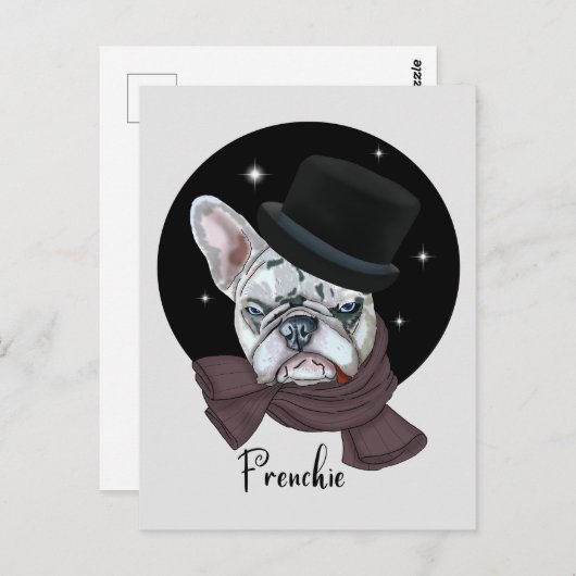 Bulldog knap. Frenchie Briefkaart (Voorkant / Achterkant)