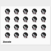 Bulldog knap. Frenchie Ronde Sticker (Vel)