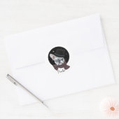 Bulldog knap. Frenchie Ronde Sticker (Envelop)