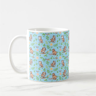 Bulldog koffiemok vrolijke lente bloemige hond cad