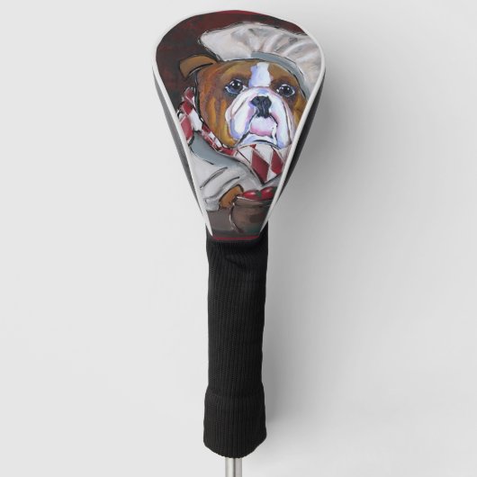 Bulldog-kok Golfheadcover (Voorkant)