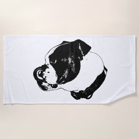 Bulldog Krachtige Vector Handdoek (Voorkant)