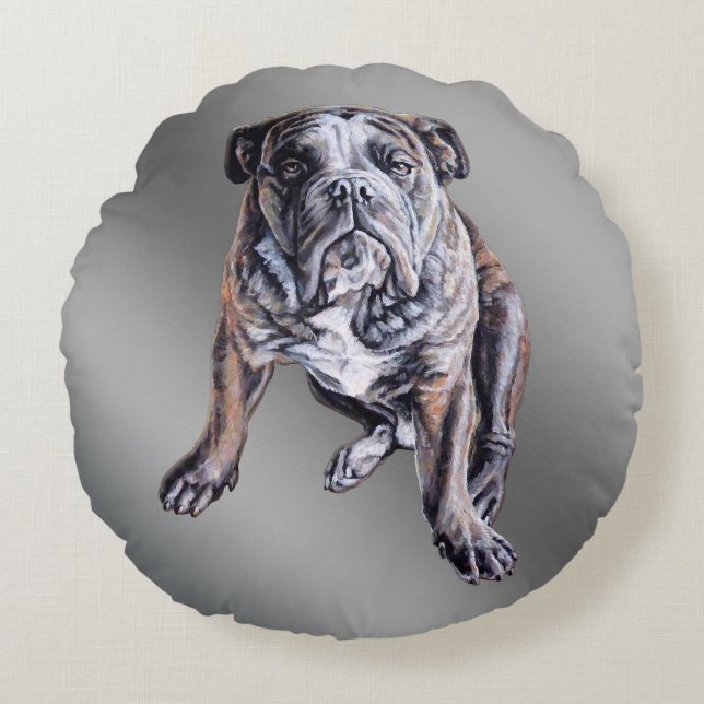 Bulldog Kussen Brindle Bull Dog Cadeaus (Voorkant)