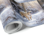 Bulldog Laat het sneeuwen Kerstmis geborsteld Cadeaupapier (Rol Hoek)