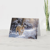 Bulldog Laat het sneeuwen Kerstmis geborsteld Kaart (Voorkant)