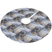 Bulldog Laat het sneeuwen Kerstmis geborsteld Kerstboom Rok (Gekanteld)