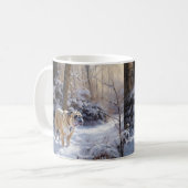 Bulldog Laat het sneeuwen Kerstmis geborsteld Koffiemok (Voorkant links)