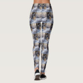 Bulldog Laat het sneeuwen Kerstmis geborsteld Leggings (Achterkant)