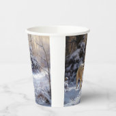 Bulldog Laat het sneeuwen Kerstmis geborsteld Papieren Bekers (Links)