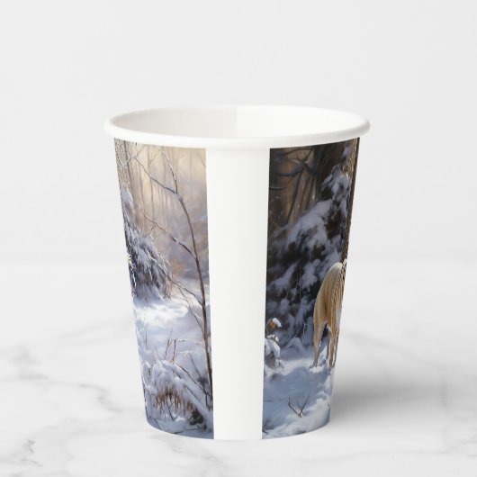 Bulldog Laat het sneeuwen Kerstmis geborsteld Papieren Bekers (Links)