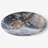 Bulldog Laat het sneeuwen Kerstmis geborsteld Papieren Bordje (Gekanteld)