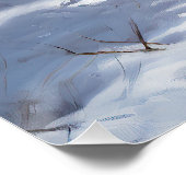 Bulldog Laat het sneeuwen Kerstmis geborsteld Perfect Poster (Hoek)