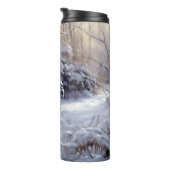 Bulldog Laat het sneeuwen Kerstmis geborsteld Thermosbeker (Geroteerd rechts)