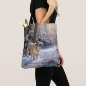 Bulldog Laat het sneeuwen Kerstmis geborsteld Tote Bag (Dichtbij)