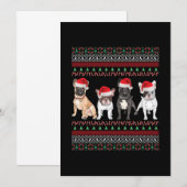 Bulldog Lelijk Kerstfeest Notitiekaartje (Voorkant / Achterkant)