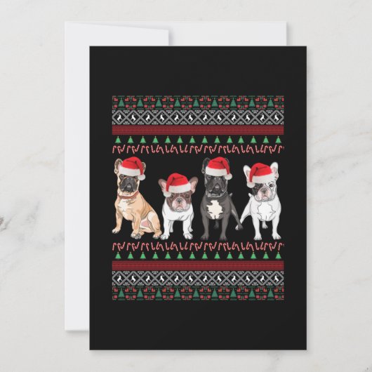 Bulldog Lelijke Kerstmis Notitiekaartje (Voorkant)