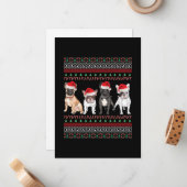 Bulldog Lelijke Kerstmis Notitiekaartje (Voorkant / Achterkant in situ)