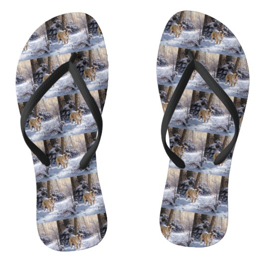 Bulldog Let It Snow Kerst Borstelend Teenslippers (Voetbed)