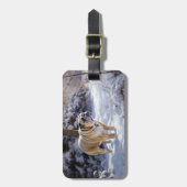 Bulldog Let It Snow Kerst Borsteltrui Bagagelabel (Voorkant verticaal)