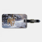Bulldog Let It Snow Kerst Borsteltrui Bagagelabel (Achterkant horizontaal)