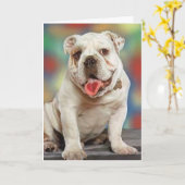 Bulldog Liefde Kaart (Gele Bloem)
