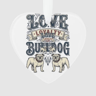 Bulldog Liefde Shirt Vintage Gravure Hond Citaat D Ornament
