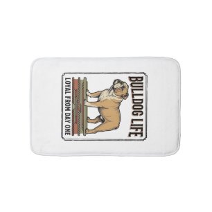 Bulldog Liefhebber Shirt Vintage Gegraveerde Hond Badmat