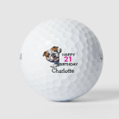 Bulldog-Liefhebbers Golfers Golfballen (Voorkant)