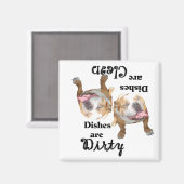 Bulldog liefhebbers Vaatwasser magneet (Voorkant / Achterkant)