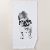 Bulldog—Look Up, Soft Shaded Strandlaken (Voorkant)