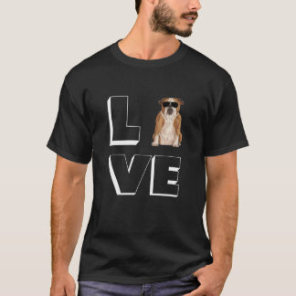 Bulldog Love Heart Sunglasses Dog English Bulldog T-shirt