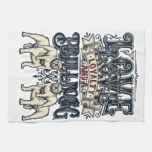 Bulldog Love T-shirt Vintage Gravure Hond Quote De Theedoek