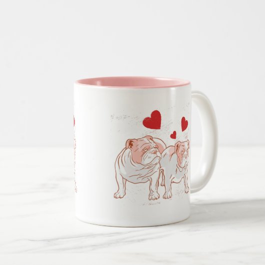 Bulldog Love Tweekleurige Koffiemok (Voorkant rechts)