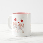 Bulldog Love Tweekleurige Koffiemok (Voorkant links)