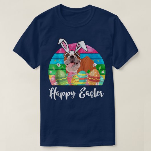  Bulldog Lover Costume Cute Easter Bunny Eg T-shirt (Design voorkant)