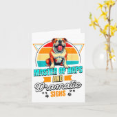 Bulldog Lover Funny Bulldog Retro  Kaart (Gele Bloem)