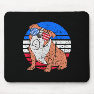 Bulldog Lover Sungles Patriottische Amerikaanse Vl Muismat