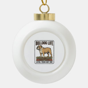 Bulldog Lover T-shirt Vintage Gegraveerde Honden K Keramische Bal Ornament