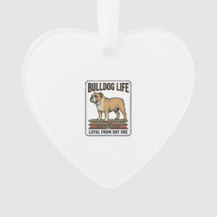 Bulldog Lover T-shirt Vintage Gegraveerde Honden K Ornament
