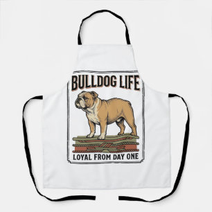 Bulldog Lover T-shirt Vintage Gegraveerde Honden K Schort