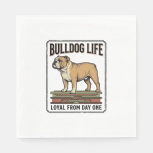 Bulldog Lover T-shirt Vintage Gegraveerde Honden K Servet