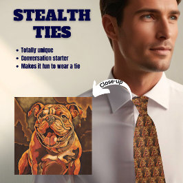Bulldog Lover's nieuwe stealth-Stropdas Stropdas