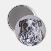Bulldog Magnet - aangepast Engels Bulldog Gift (Voorkant / Achterkant)