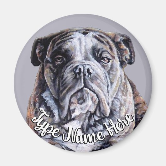 Bulldog Magnet - aangepast Engels Bulldog Gift (Voorkant)