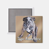 Bulldog Magnet - aangepast Engels Bulldog Gift (Voorkant / Achterkant)