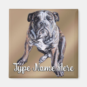 Bulldog Magnet - aangepast Engels Bulldog Gift