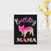 Bulldog Mama  Kaart (Gele Bloem)
