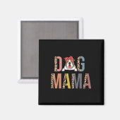 Bulldog Mama Leopard Print Hond Mam Magneet (Voorkant / Achterkant)