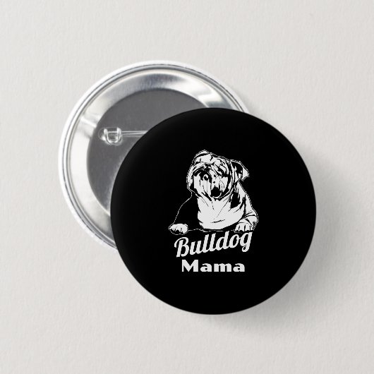 Bulldog Mama Ronde Button 5,7 Cm (Voorkant /achterkant)