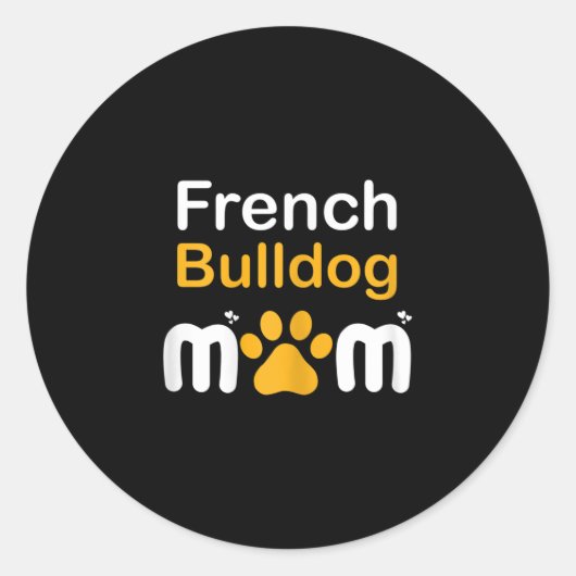 Bulldog mama ronde sticker (Voorkant)